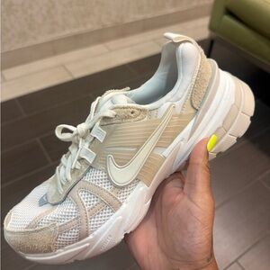 Nike Cream and White Athletic Shoes